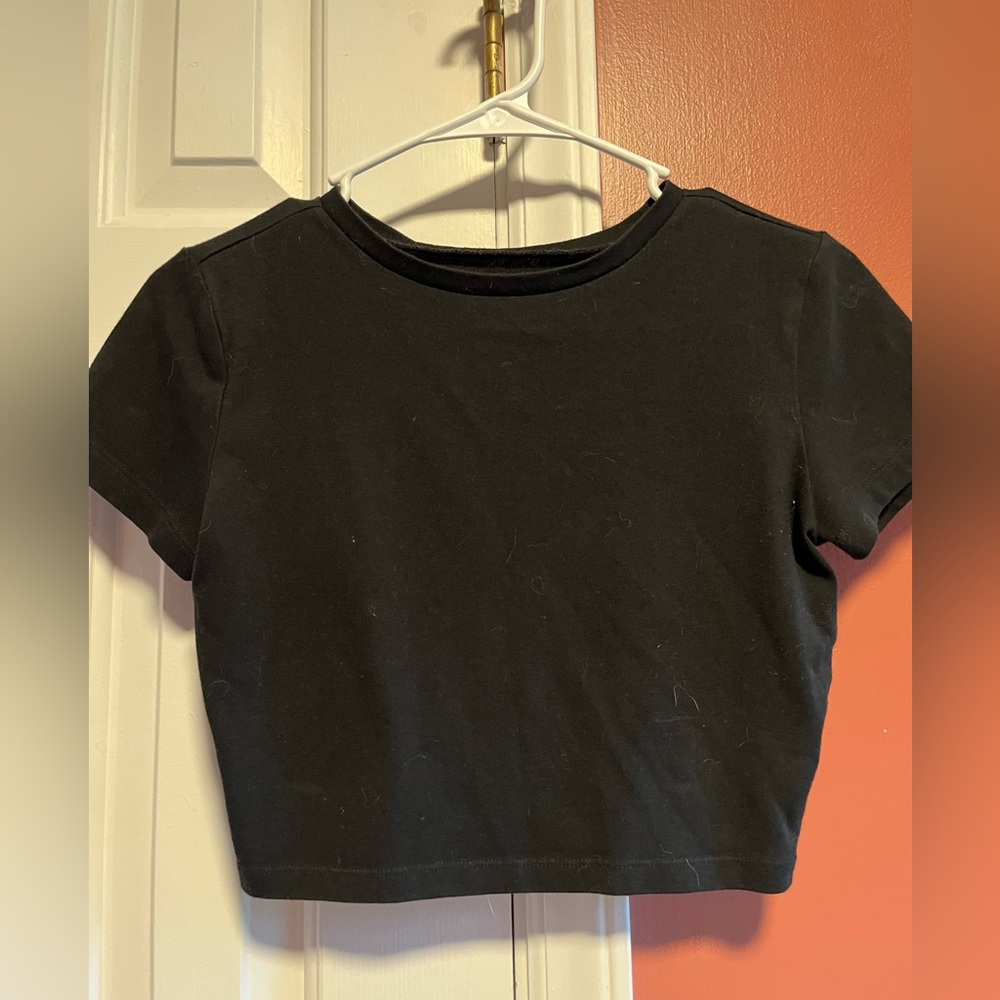 Black cropped top